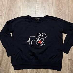 French Connection Navy blue Daschund Dog Lightweight Knitwear Women’s Size M